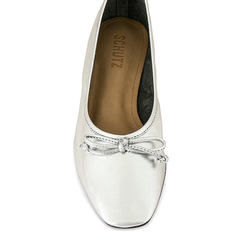 Schutz Arissa Flat Silver
